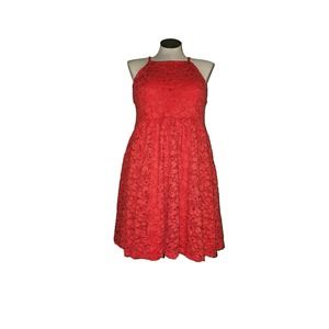 Torrid Floral High Neck Lace Skater Dress